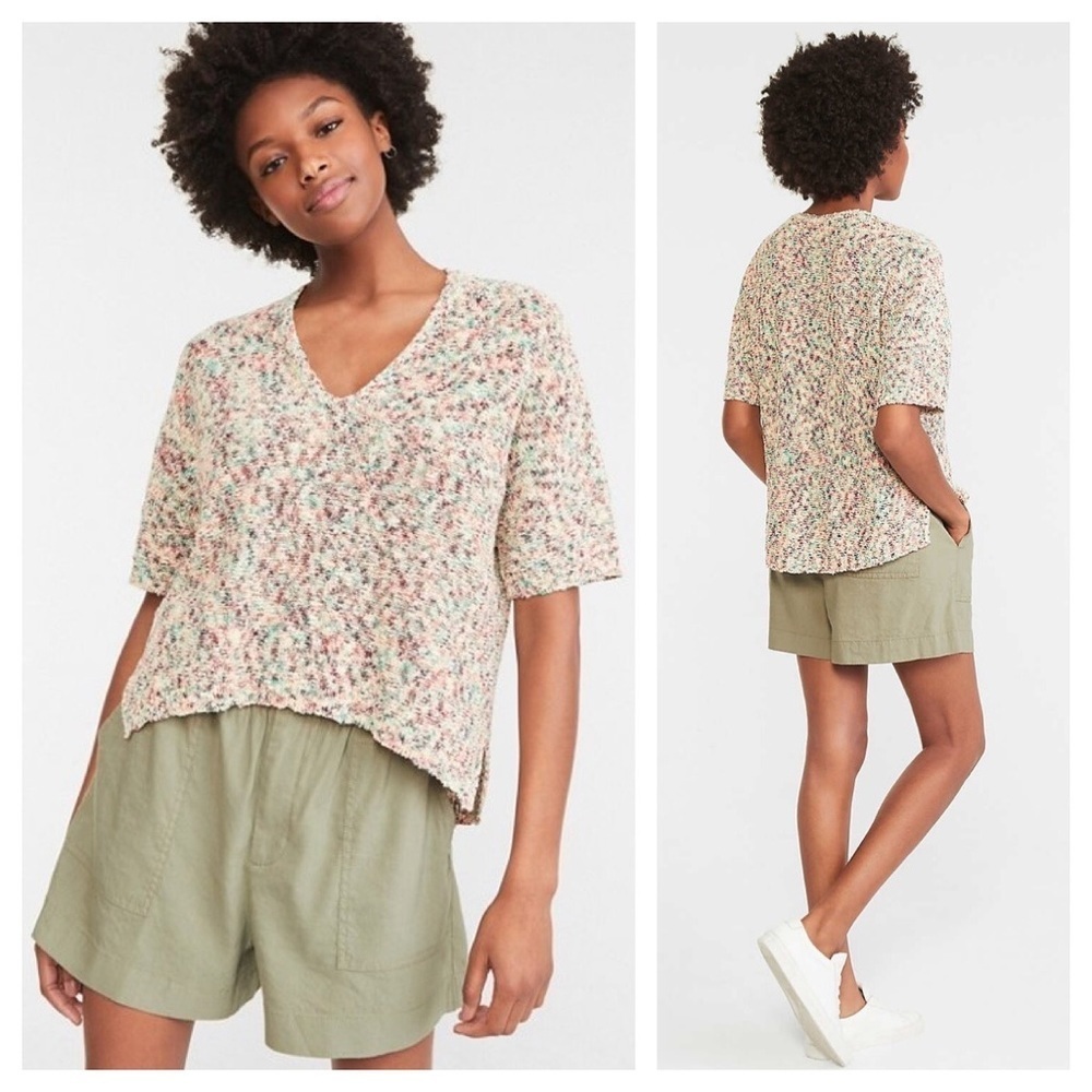 Lou & Grey for Loft Marled V Neck Sweater